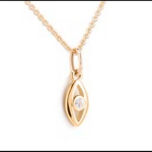 Mejuri 14k gold pendant w/white sapphire
